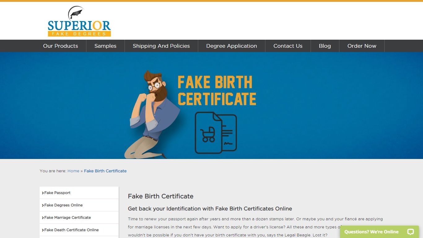 Fake Birth Certificate - Superior Fake Degrees