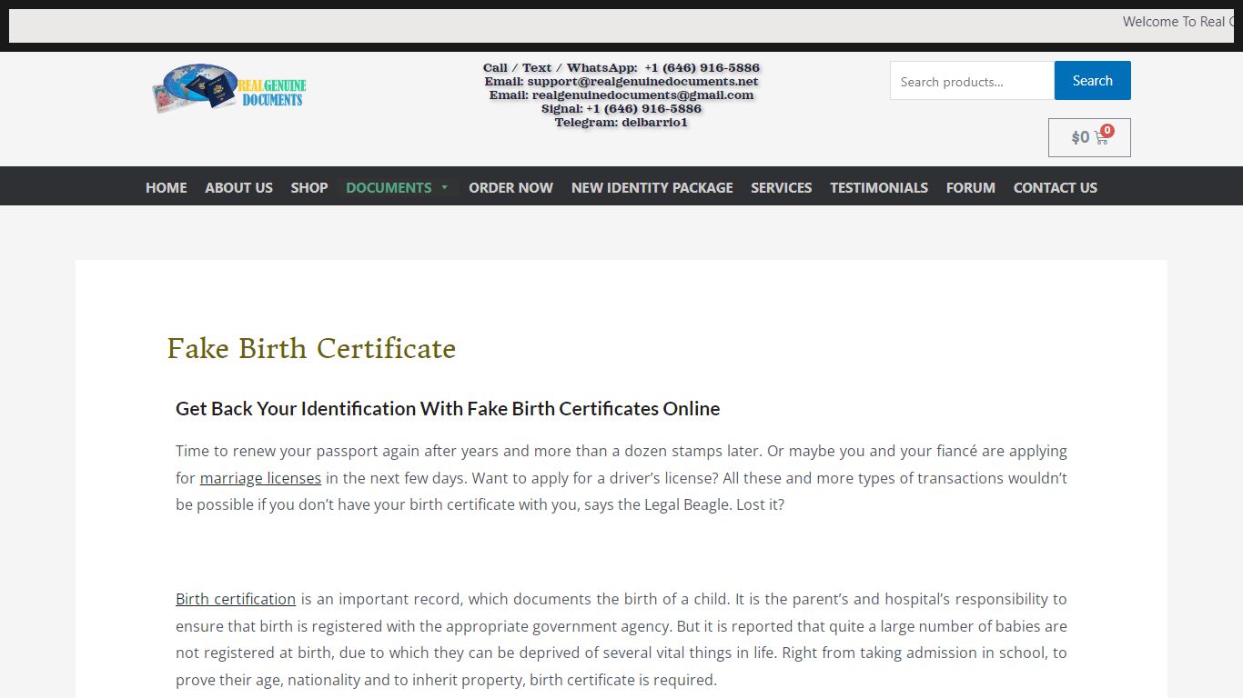 Fake Birth Certificate - Real Genuine Documents 2022